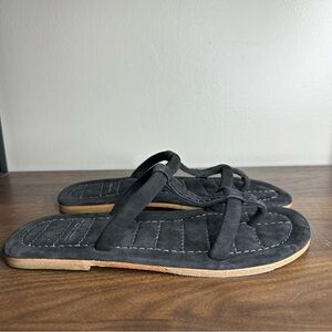 Free People Hadden Black Suede Sandals Sz 8.5